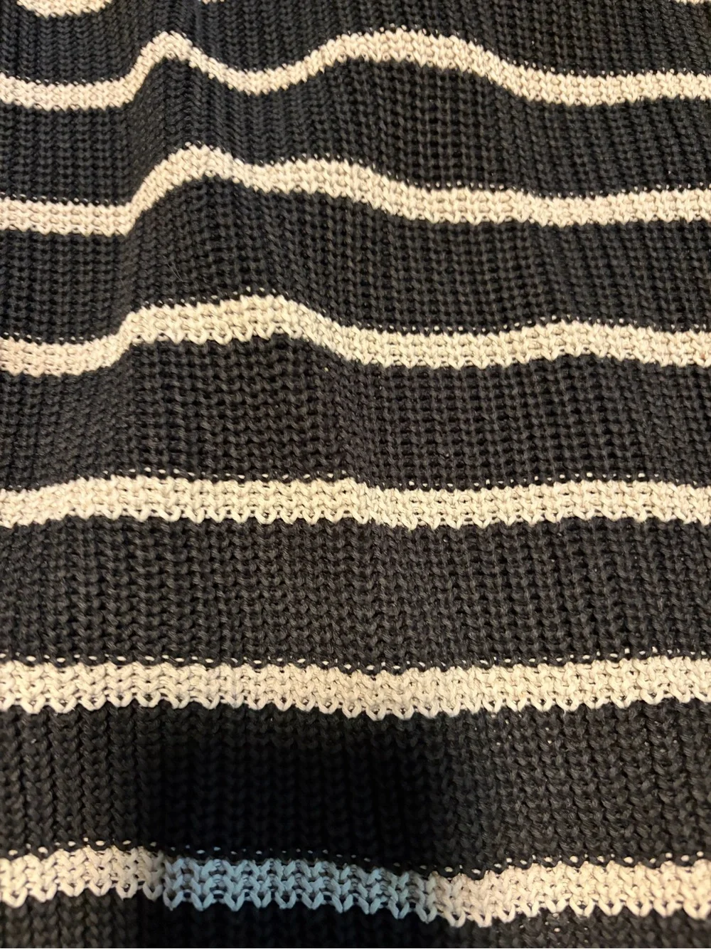 J. Crew Navy & White Striped Crewneck Sweater with Gold Buttons